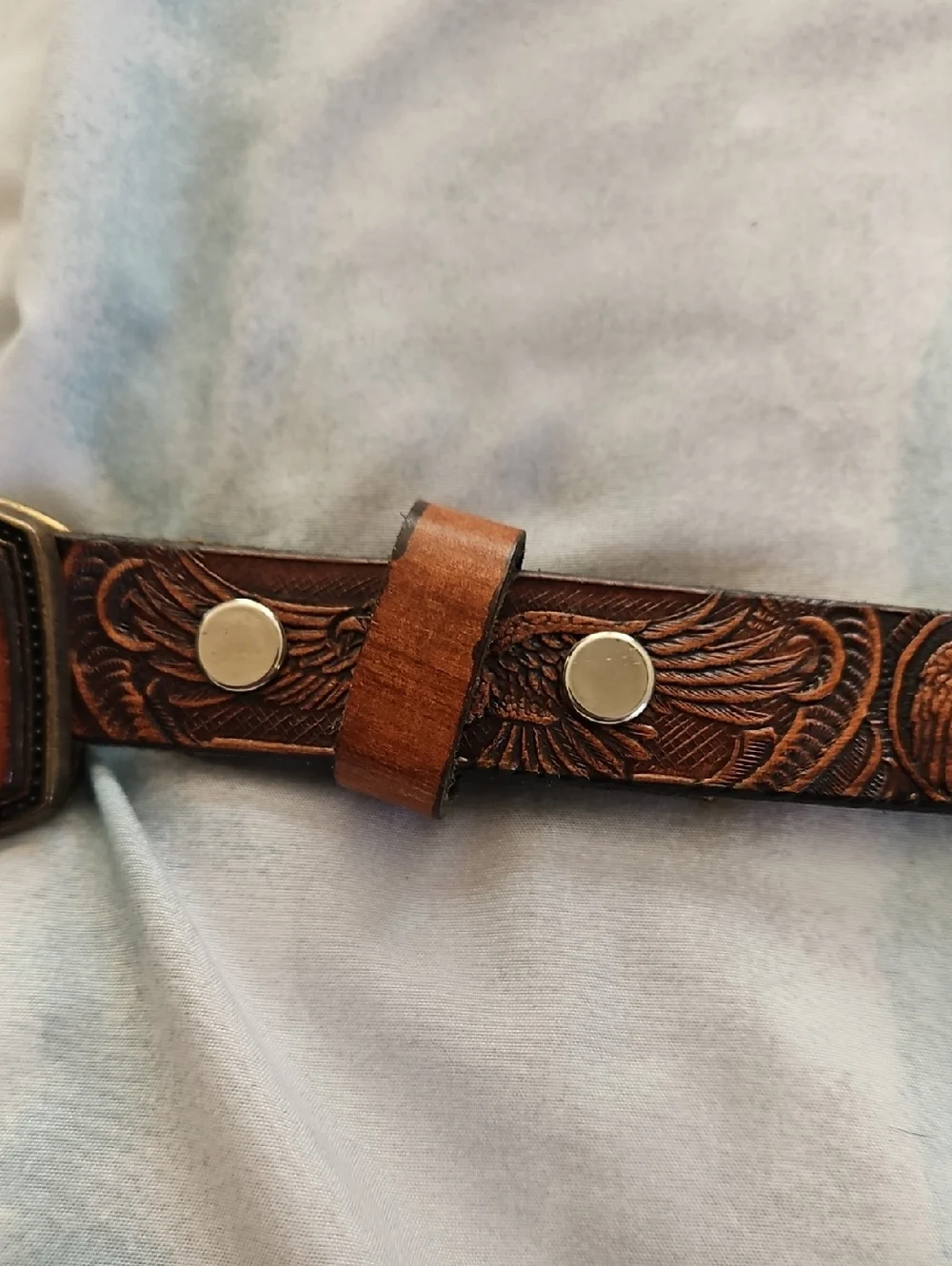 Vintage Western Indian Chief Eagle Leather Childs Belt 26